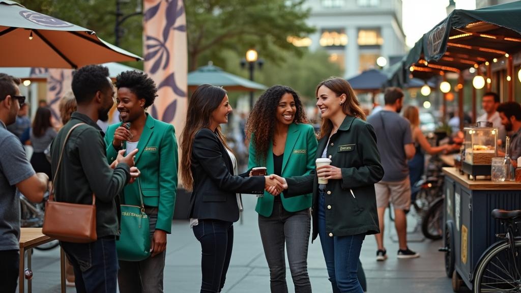 Entrepreneurs networking at an event