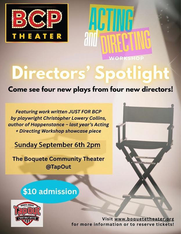 Directors’ Spotlight Happens at Tap Out in Boquete in Panama this Sunday. 